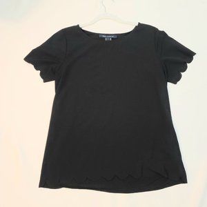 French Connection Black Short Sleeve Shirt Large